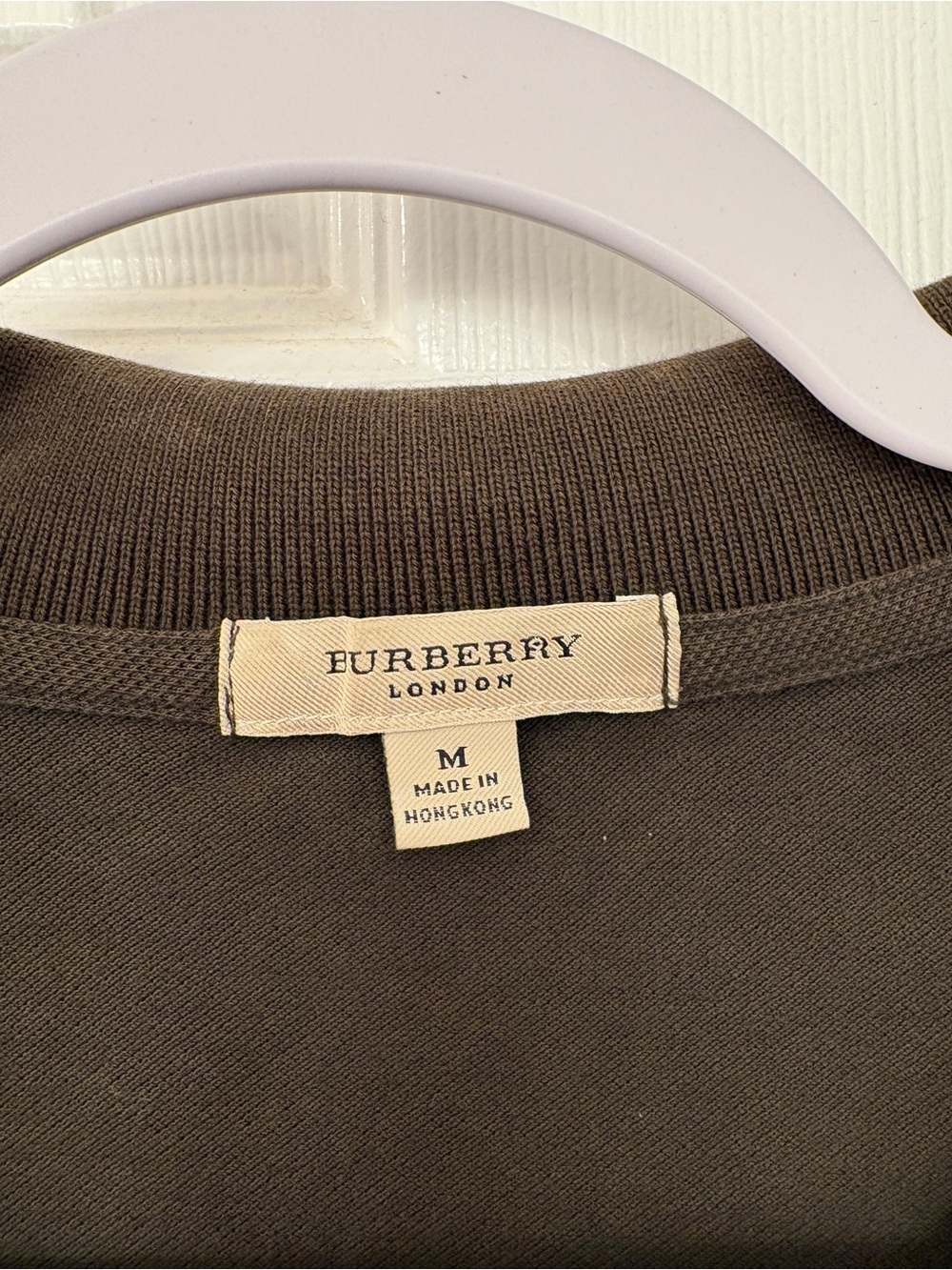 Burberry 3/4 Sleeve Olive Polo Shirt - Picture 3 of 7